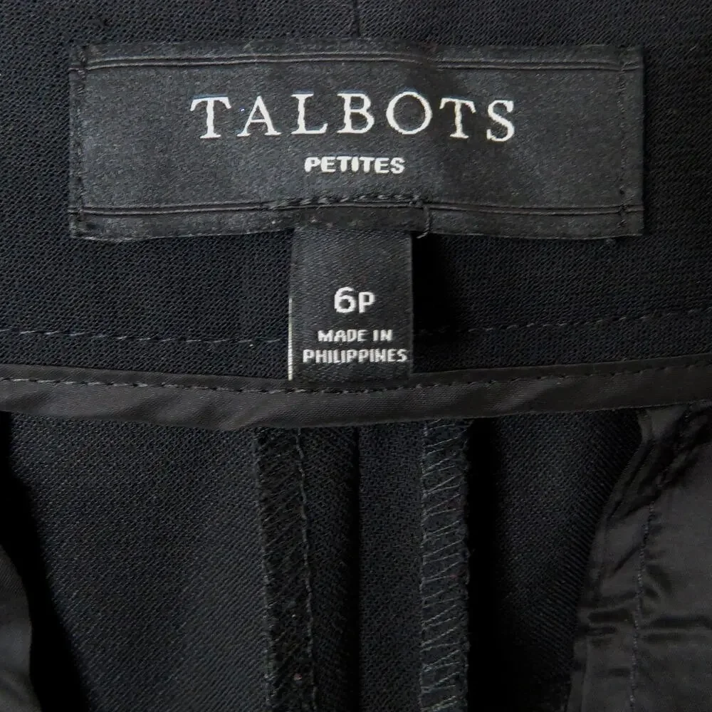 Talbots Black Heritage Straight Leg Dress Pants Mid Rise Trousers 6P 6 Petite - Picture 4 of 6